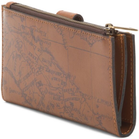 Patricia Nash Leather Nazari Continental Wallet -Riot Rust Map Print- NWT - Picture 2 of 7